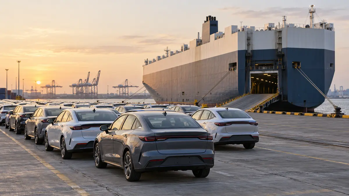 Passenger cars awaiting export Passenger cars awaiting export
