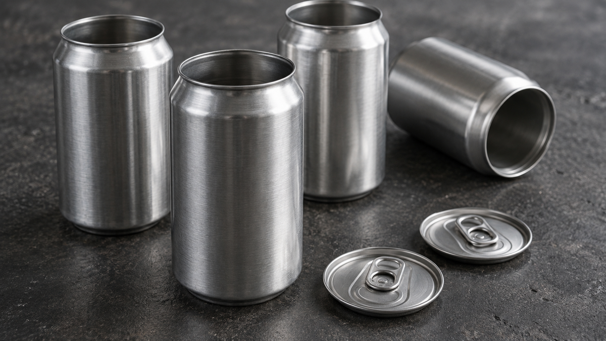 Empty aluminium beverage cans and separate lids