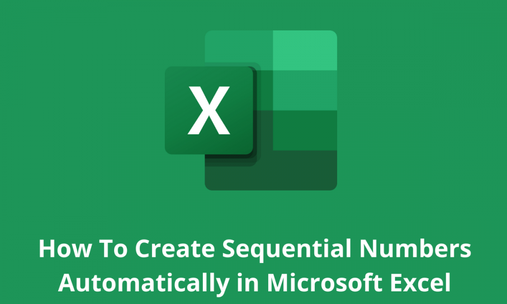 excel auto generate number sequence
